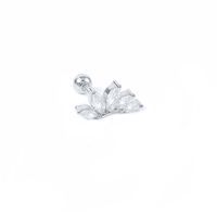 Simple Style Leaf Star Sterling Silver Plating Inlay Zircon Ear Studs 1 Piece sku image 32