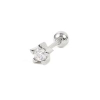Simple Style Leaf Star Sterling Silver Plating Inlay Zircon Ear Studs 1 Piece sku image 14
