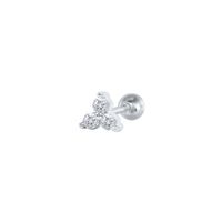 Simple Style Leaf Star Sterling Silver Plating Inlay Zircon Ear Studs 1 Piece sku image 6