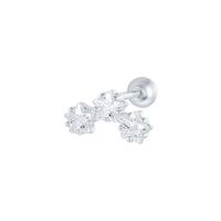 Simple Style Leaf Star Sterling Silver Plating Inlay Zircon Ear Studs 1 Piece sku image 27