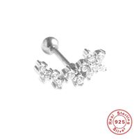 Simple Style Leaf Star Sterling Silver Plating Inlay Zircon Ear Studs 1 Piece sku image 26