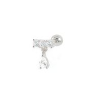 Simple Style Leaf Star Sterling Silver Plating Inlay Zircon Ear Studs 1 Piece sku image 39