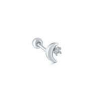 Simple Style Leaf Star Sterling Silver Plating Inlay Zircon Ear Studs 1 Piece sku image 40