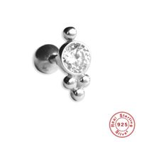 Style Simple Feuille Star Argent Sterling Placage Incruster Zircon Boucles D'oreilles 1 Pièce sku image 3