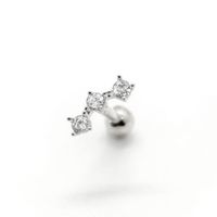 Simple Style Leaf Star Sterling Silver Plating Inlay Zircon Ear Studs 1 Piece sku image 9