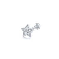 Simple Style Leaf Star Sterling Silver Plating Inlay Zircon Ear Studs 1 Piece sku image 30