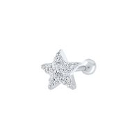 Simple Style Leaf Star Sterling Silver Plating Inlay Zircon Ear Studs 1 Piece sku image 13