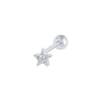 Simple Style Leaf Star Sterling Silver Plating Inlay Zircon Ear Studs 1 Piece sku image 7