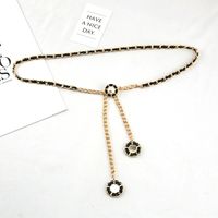 Fashion Round Metal Inlay Pearl Women's Chain Belts 1 Piece main image 6