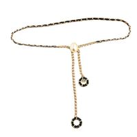 Fashion Round Metal Inlay Pearl Women's Chain Belts 1 Piece main image 5