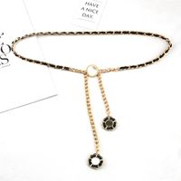 Fashion Round Metal Inlay Pearl Women's Chain Belts 1 Piece main image 4