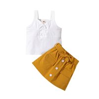 Fashion Solid Color Bow Knot Polyester Girls Clothing Sets main image 5