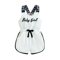 Fashion Letter Bow Knot Cotton Jumpsuits main image 4