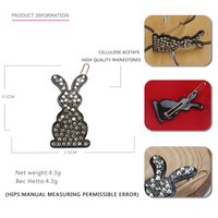 Französische Art Kaninchen Acetatplatten Inlay Künstlicher Diamant Haarklammer 1 Stück sku image 1