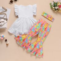 Easter Cute Rabbit Letter Cotton Girls Clothing Sets main image 2