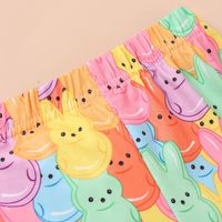 Easter Cute Rabbit Letter Cotton Girls Clothing Sets main image 3