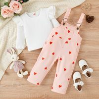 Cute Heart Shape Cotton Polyester Jumpsuits sku image 1