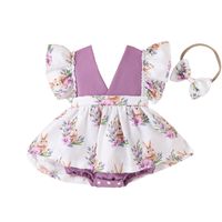 Fashion Rabbit Flower Cotton Polyester Baby Rompers main image 3