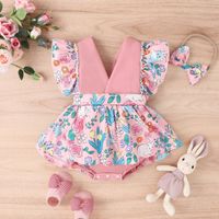 Fashion Rabbit Flower Cotton Polyester Baby Rompers main image 4