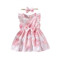 Cute Flower Polyester Girls Dresses sku image 5