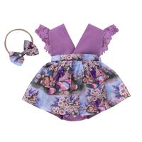 Fashion Flower Bow Knot Cotton Polyester Baby Rompers sku image 4