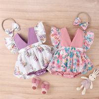 Fashion Rabbit Flower Cotton Polyester Baby Rompers main image 1