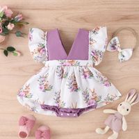 Fashion Rabbit Flower Cotton Polyester Baby Rompers main image 2