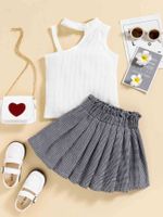 Cute Stripe Cotton Girls Clothing Sets main image 4