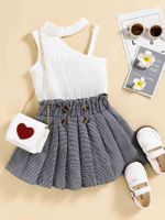 Cute Stripe Cotton Girls Clothing Sets main image 3