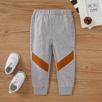 Fashion Color Block Cotton Spandex Boys Pants sku image 3