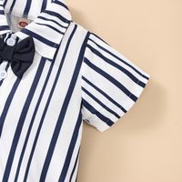 Fashion Stripe Bow Knot Polyester Boys Clothing Sets main image 6