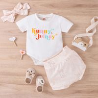 Cute Letter Cotton Polyester Girls Clothing Sets main image 1