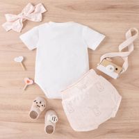 Cute Letter Cotton Polyester Girls Clothing Sets main image 3