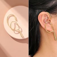 Wholesale Jewelry Fashion C Shape Tassel Heart Shape Alloy Artificial Pearls Rhinestones Gold Plated Inlay Ear Clips sku image 26