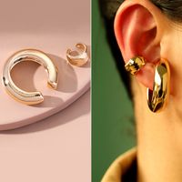 Wholesale Jewelry Fashion C Shape Tassel Heart Shape Alloy Artificial Pearls Rhinestones Gold Plated Inlay Ear Clips sku image 14