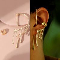 Wholesale Jewelry Fashion C Shape Tassel Heart Shape Alloy Artificial Pearls Rhinestones Gold Plated Inlay Ear Clips sku image 15