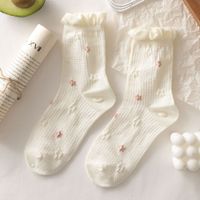 Women's Sweet Heart Shape Bow Knot Polyester Cotton Polyester Crew Socks A Pair sku image 1