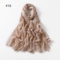 Frau Mode Einfarbig Rayon Baumwolle Leinen Schals sku image 16