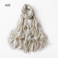 Women's Fashion Solid Color Rayon Cotton Linen Scarves sku image 17