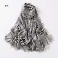 Women's Fashion Solid Color Rayon Cotton Linen Scarves sku image 8