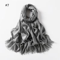 Frau Mode Einfarbig Rayon Baumwolle Leinen Schals sku image 7