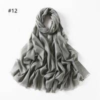 Women's Fashion Solid Color Rayon Cotton Linen Scarves sku image 12
