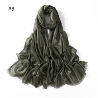 Frau Mode Einfarbig Rayon Baumwolle Leinen Schals sku image 9