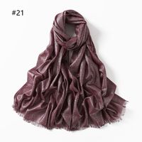Women's Fashion Solid Color Rayon Cotton Linen Scarves sku image 18