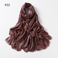 Women's Fashion Solid Color Rayon Cotton Linen Scarves sku image 19
