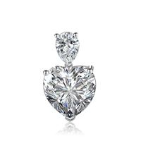 Simple Style Heart Shape Moissanite White Copper Wholesale Charms Jewelry Accessories sku image 1