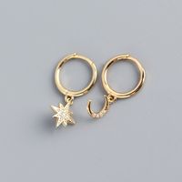 Simple Style Star Sterling Silver Inlay Rhinestones Drop Earrings 1 Pair sku image 2