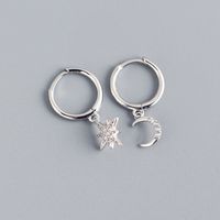 Style Simple Star Argent Sterling Incruster Strass Boucles D'oreilles 1 Paire sku image 1