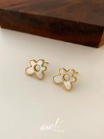 Sweet Flower Titanium Steel Women's Earrings Necklace main image 4