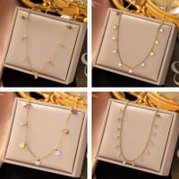 Simple Style Star Flower Snake Titanium Steel Plating Necklace 1 Piece main image 1